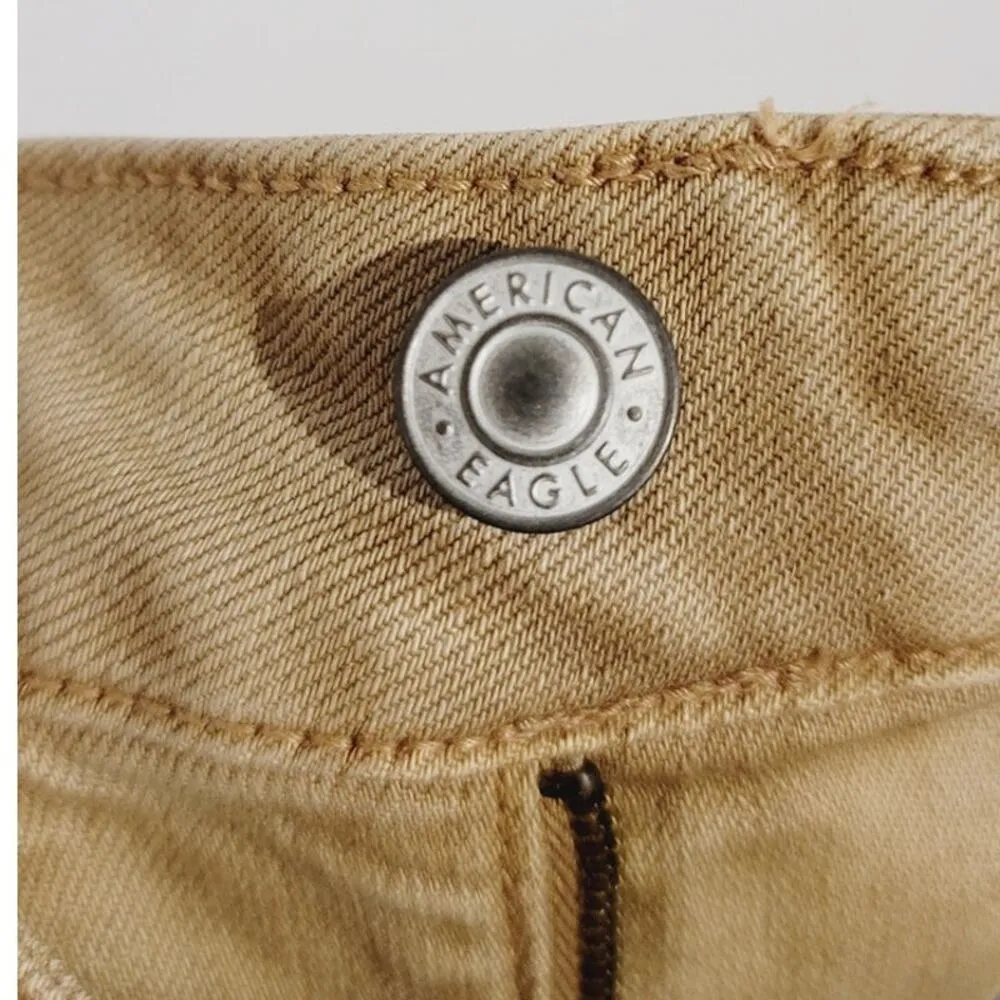 American Eagle Stretch Mom Straight Jeans Toasted Almond Tan 4 / 27 - Image 8