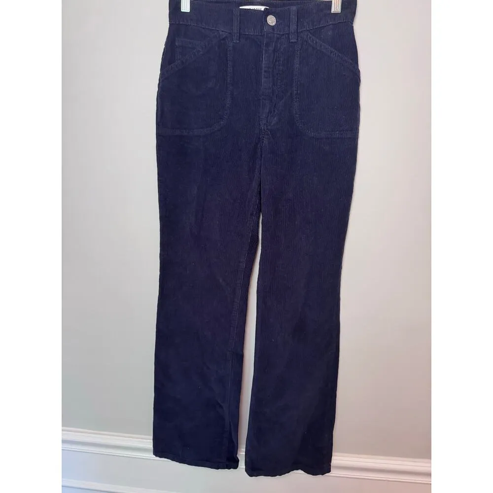 RE/DONE Collections Corduroy 70 Orginals Pocket Loose Flare navy blue sz 24 - Image 12