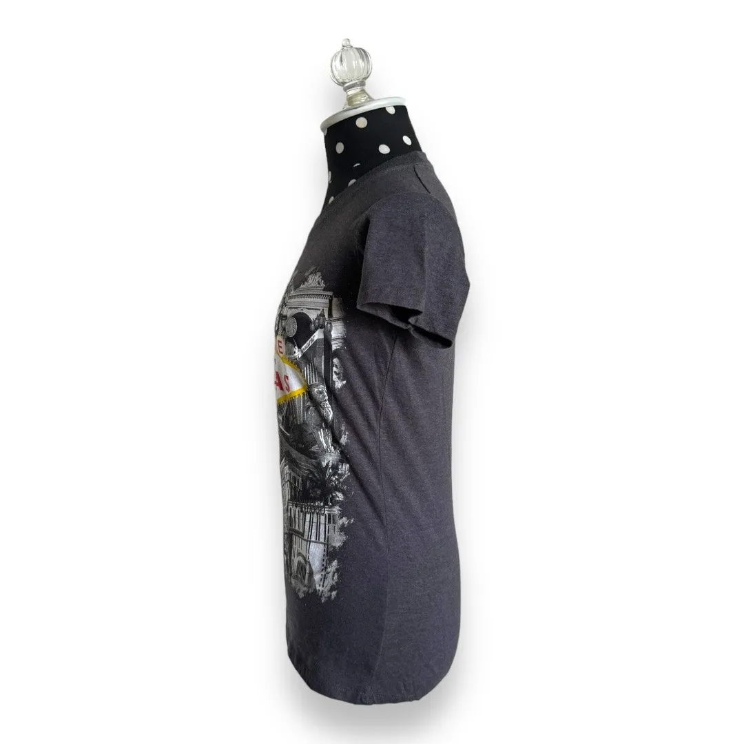 5/$35 Welcome to Fabulous Las Vegas‎ Nevada Tee Sz S Kitsch Sign Gray Fitted - Image 5