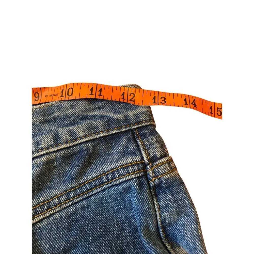 Pretty Little Thing Frayed Long Line Jeans Denim Fringe Boho Bohemian Hippie - Image 9