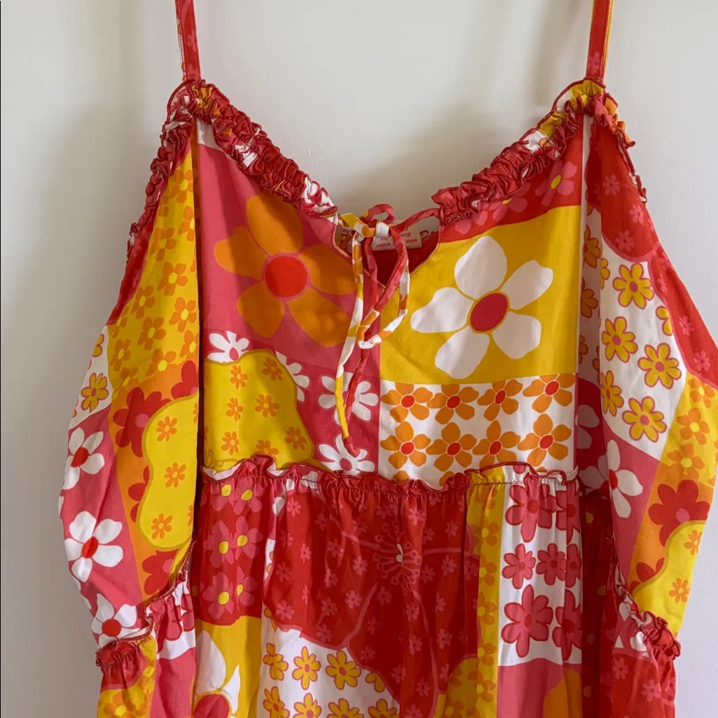 Eternal Summer Hawaii Remy dress boho spring summer floral ruffle patchwork Pink Size 2X - Image 4