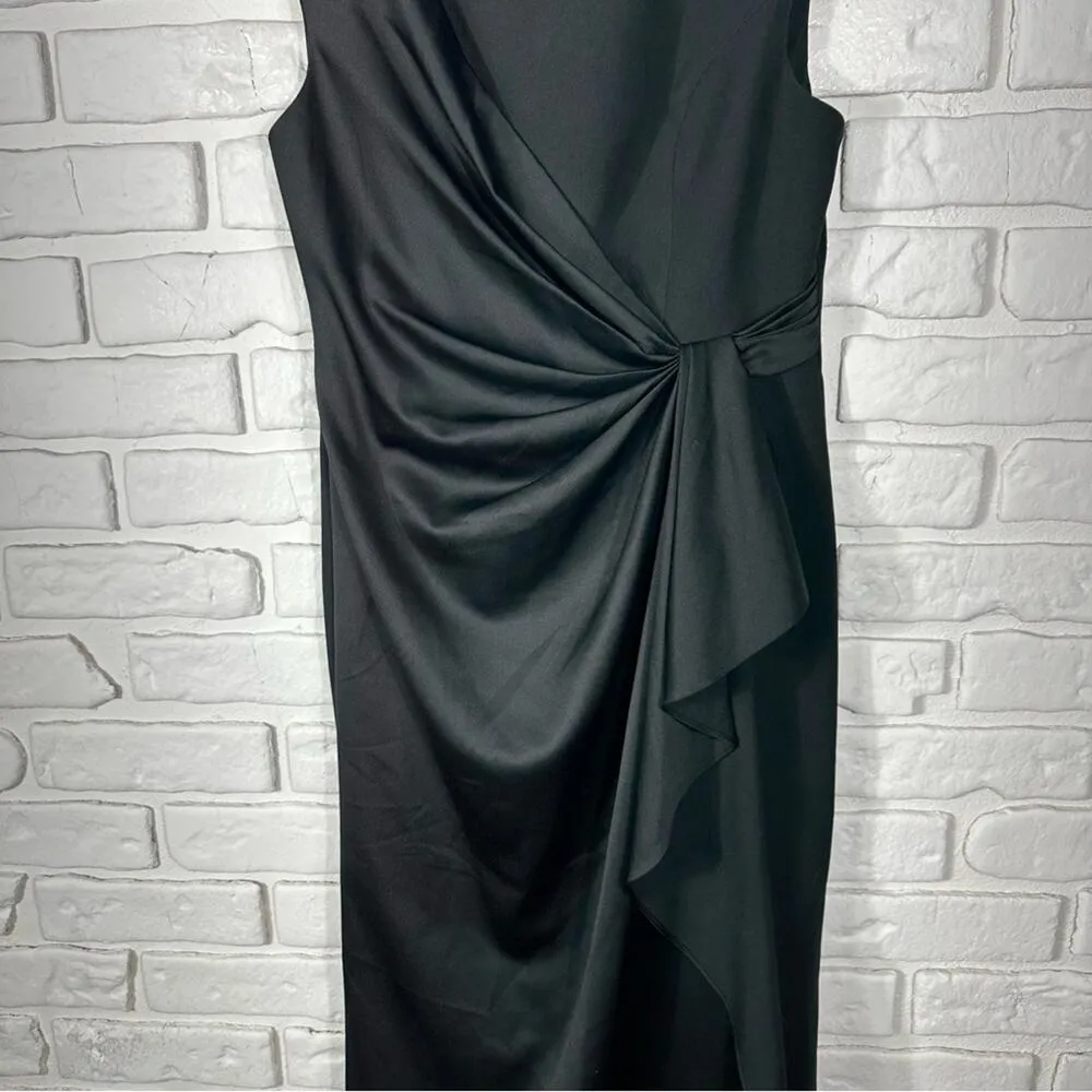 Adrianna Papell  Black Satin Crepe Gown Size 6 - Image 12