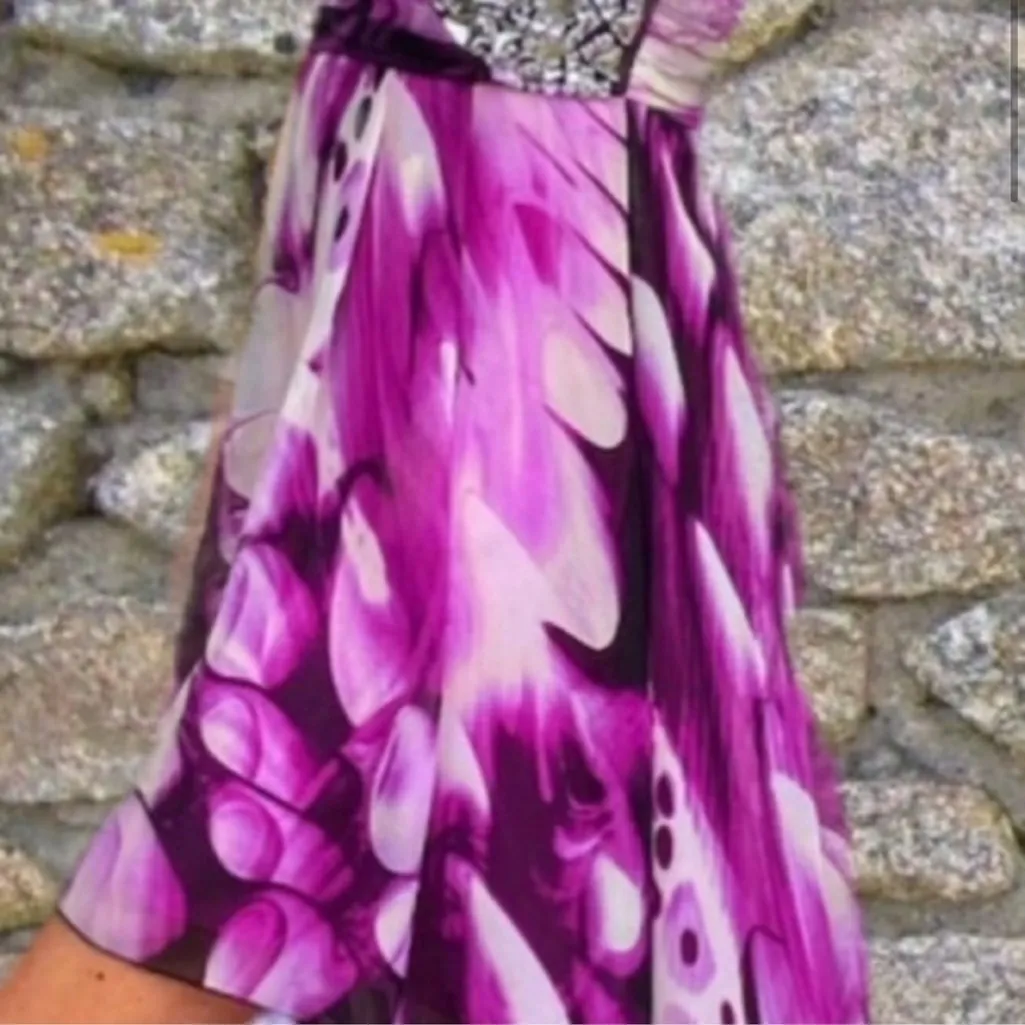 Adorned Prom Hoco Gala Formal Dress Asymettrical B. Darlin Layered Studded 3/4 - Image 7