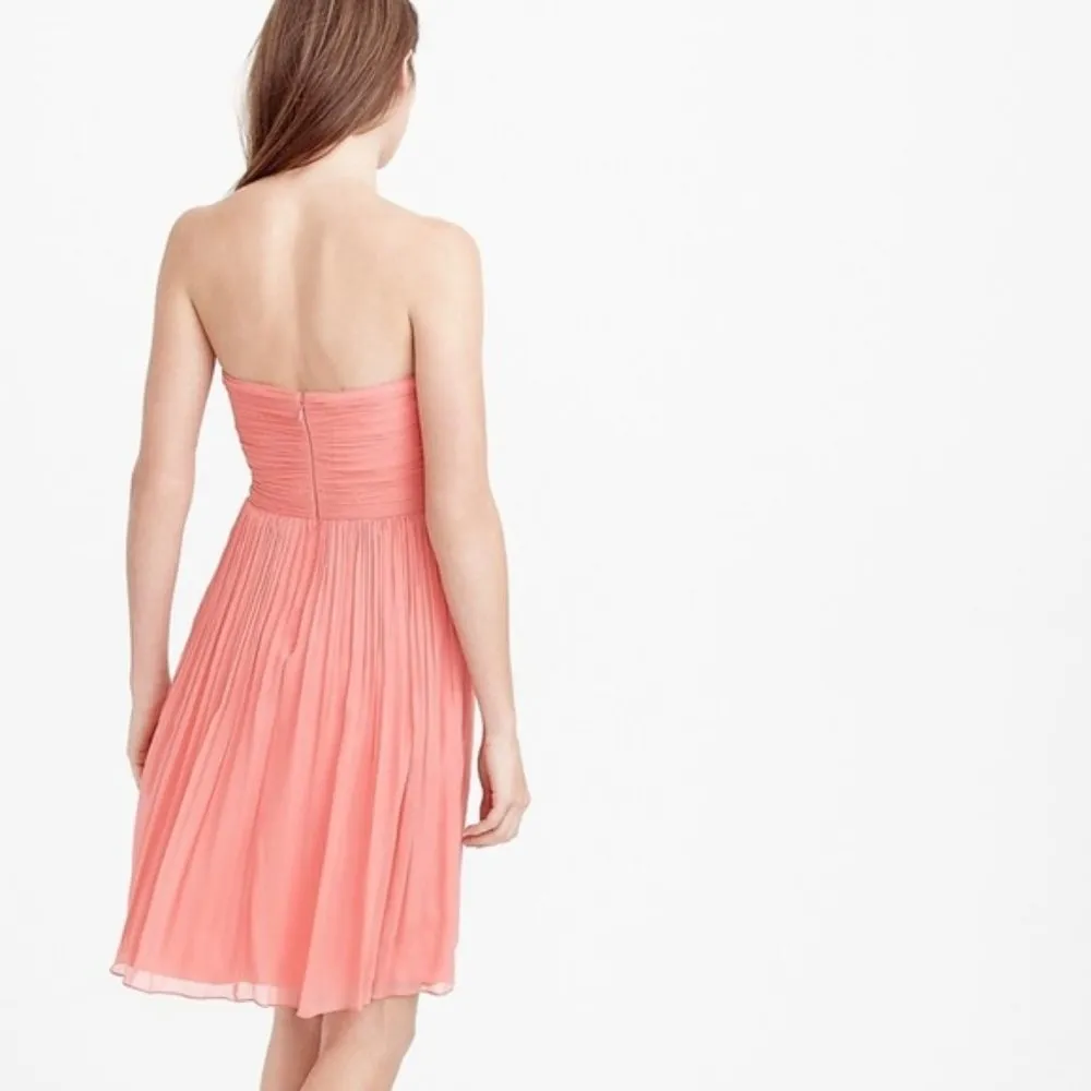 J. Crew Nadia Misty Rose Silk Chiffon Semi Formal Dress Only Worn Once 6 - Image 2