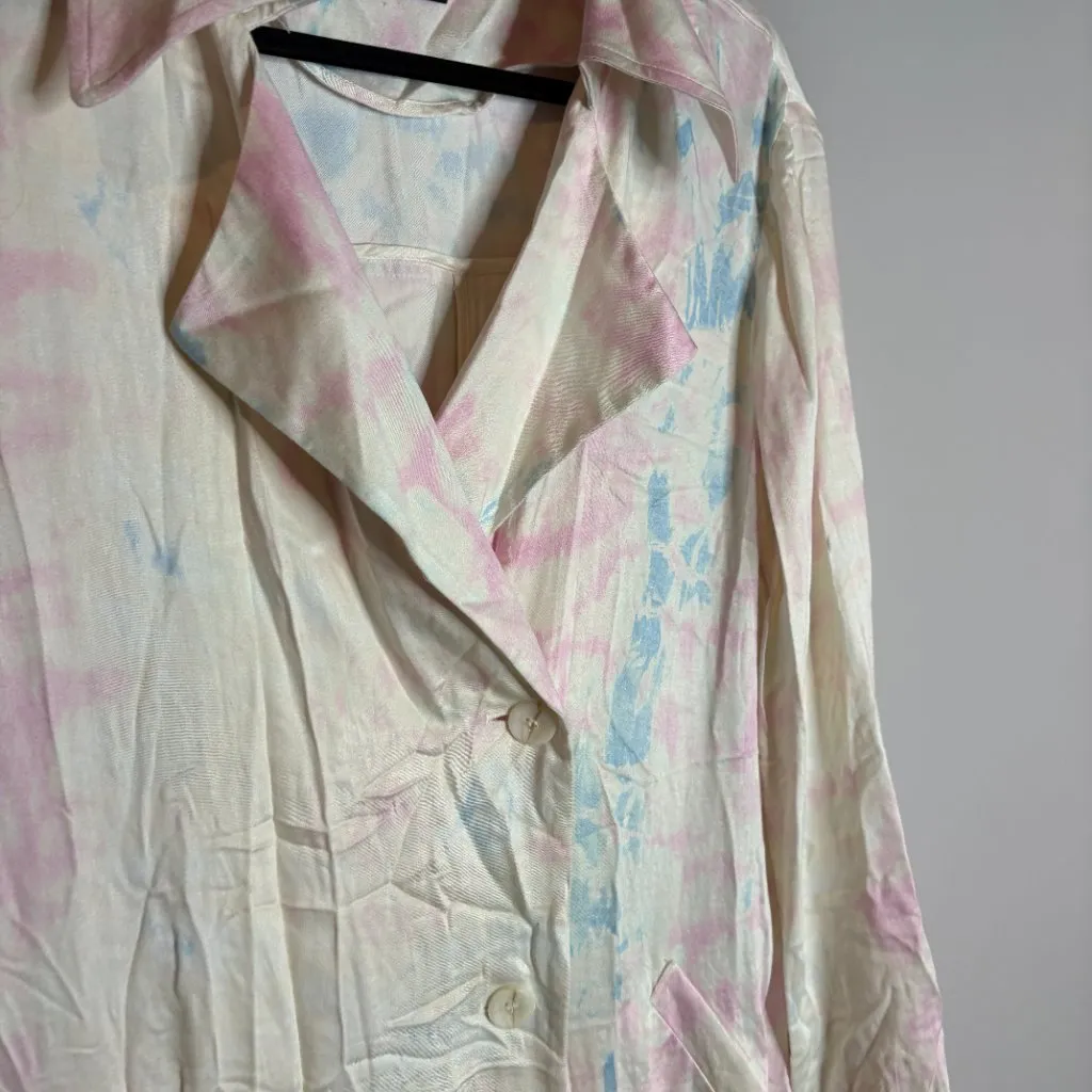 Something Navy  Tie Dye Trench Coat Pink Chiffon Tie Dye - Image 4