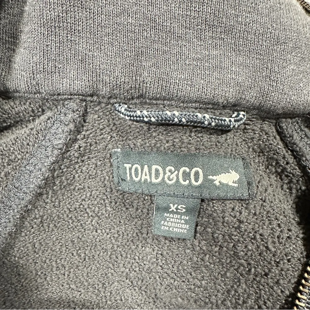 Toad&Co Hemp Organic Cotton Epiq 1/4 Zip Longsleeve Sweat Dress Outdoor Gray XS - Image 8