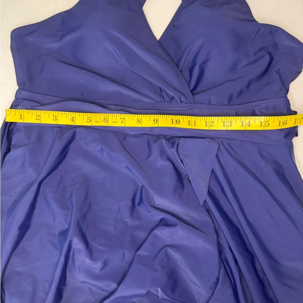 BLOOMCHIC Plain Ties Wrap Flutters Swim Dress Size 18 - Image 16