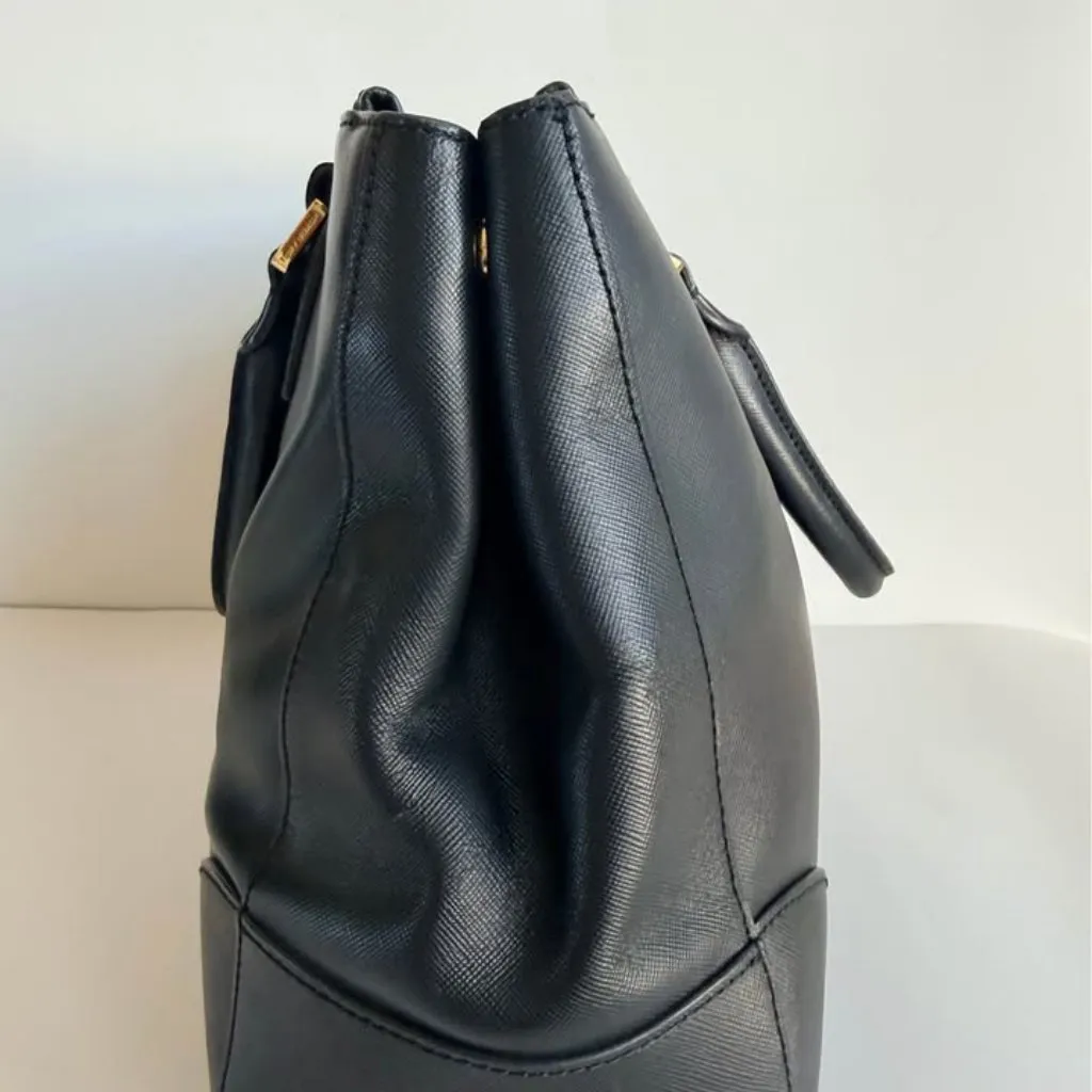 Tory Burch Robinson Double Zip Tote – Black Saffiano Leather - Image 6