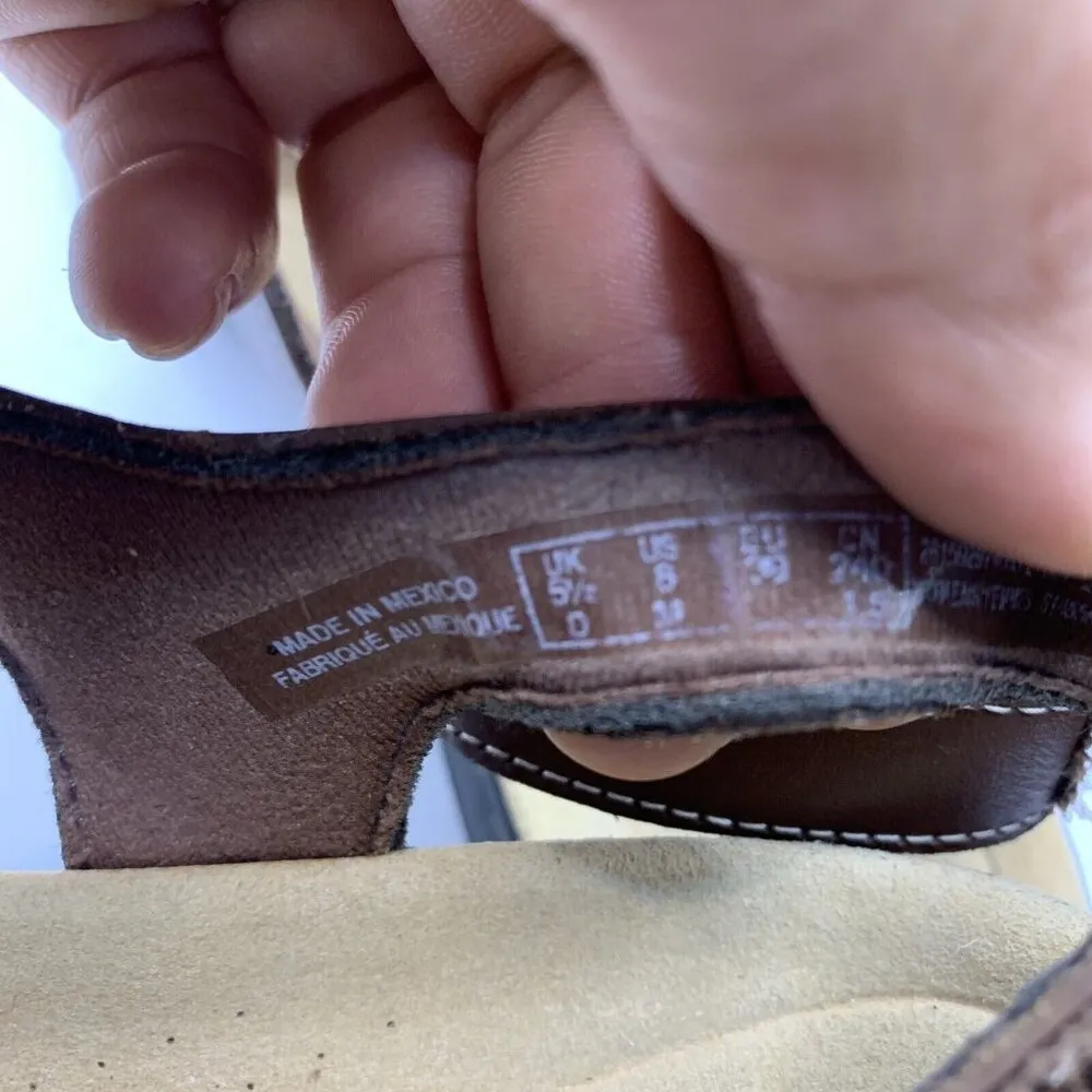 Clarks Laurieann Kay Women's T strap sandals brown leather size 8M E11 - Image 6