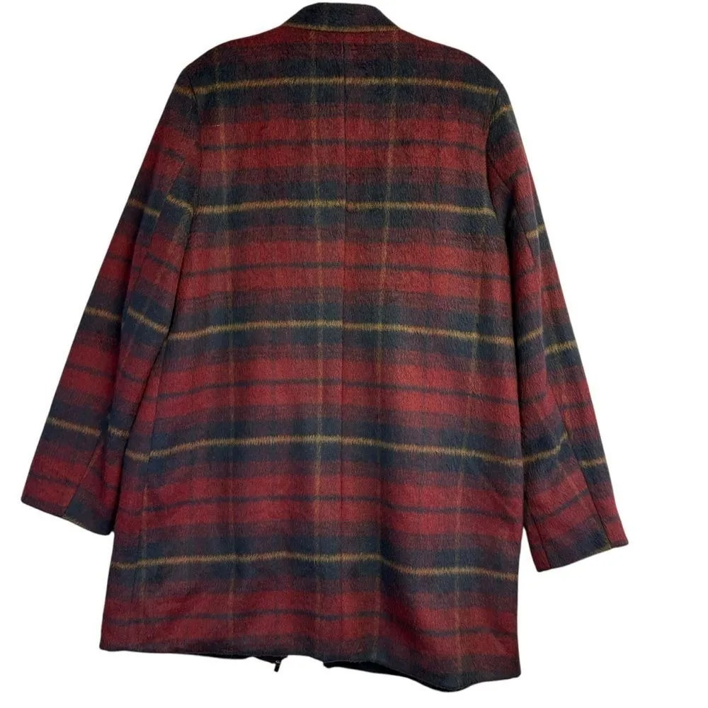 Stoosh Women's Holiday Plaid Band Collar Full Zip‎ Light-Weight Jacket Large - Image 3