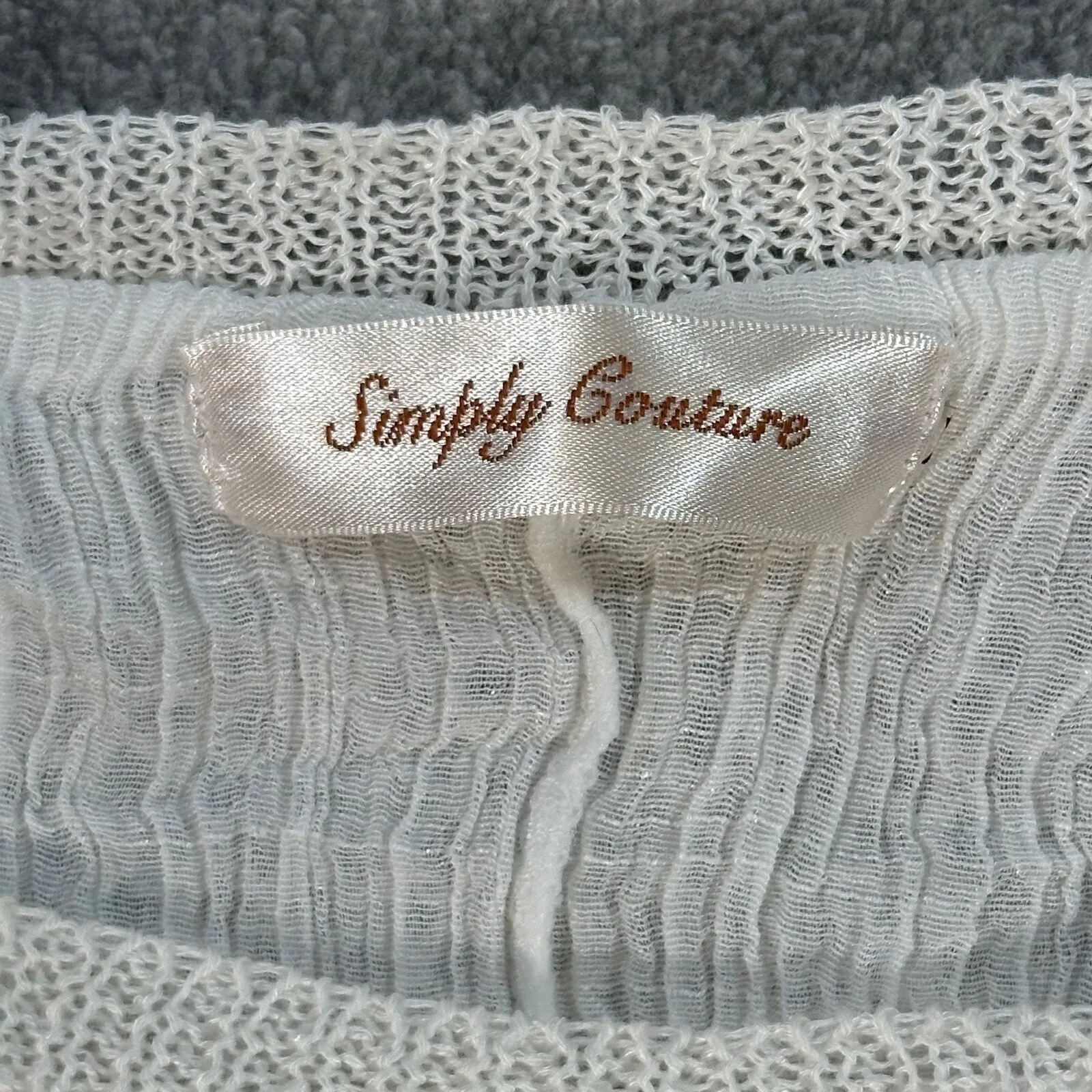 Simply Couture Layered Tunic Top Women's Small Crochet Crinkle Button Beachy - Image 3