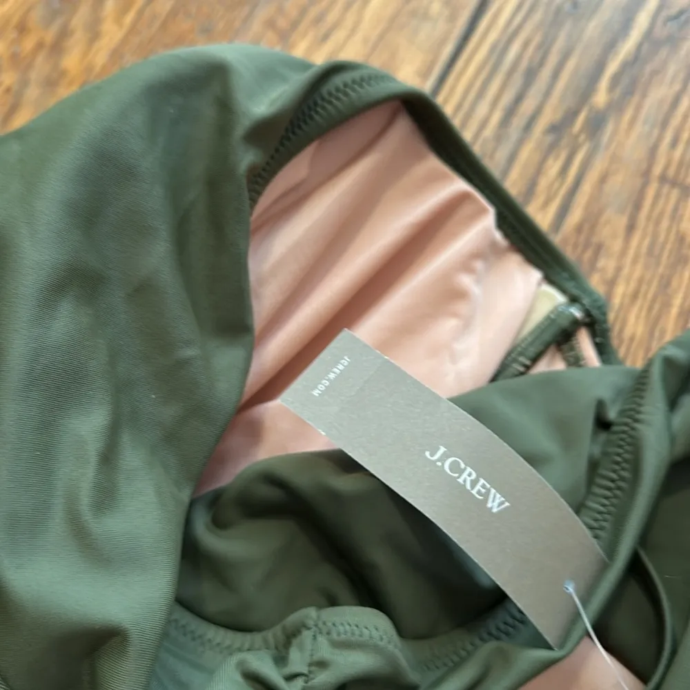 NWT j. Crew sleek ruched one shoulder one piece swimsuit cool cypress green 22 - Image 3