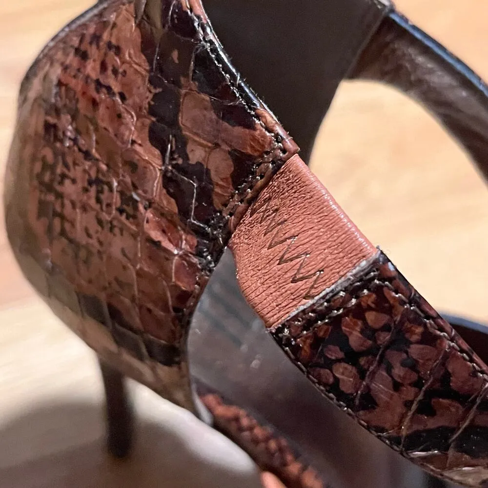 Pelle Moda Joleen Snake Print Strappy Platform Heels - Image 3