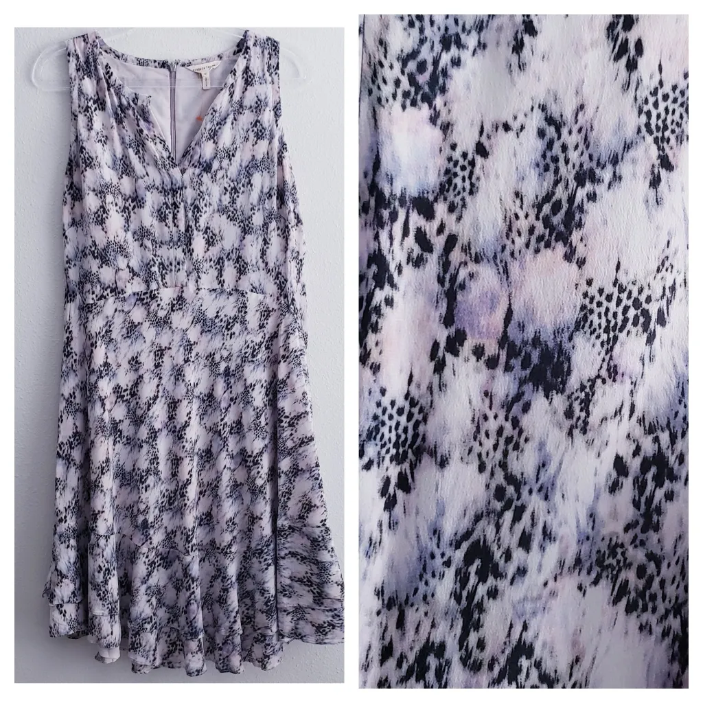 Rebecca Taylor Mini Leopard Lined Sleeveless Dress - Image 2