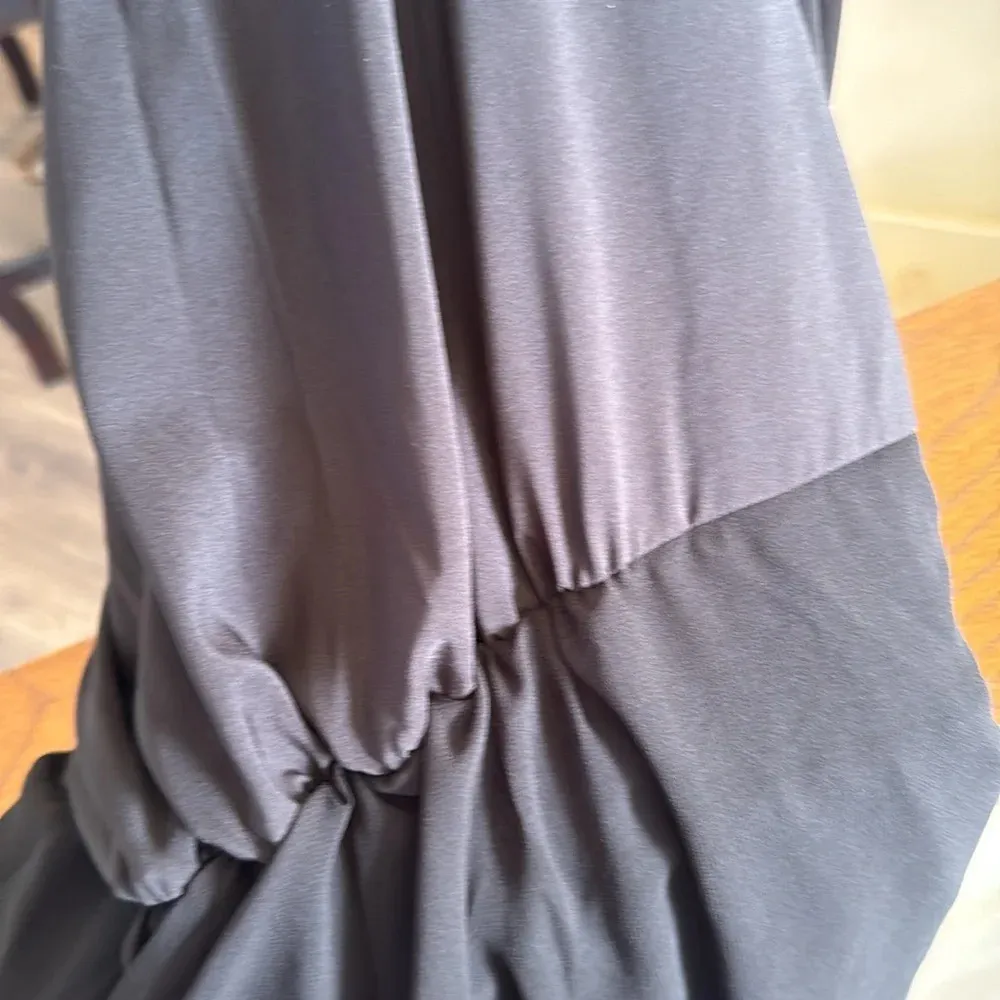 Bebe black long sleeve Smocked Blouson Dress size 8 nwot attached slip sheer - Image 9