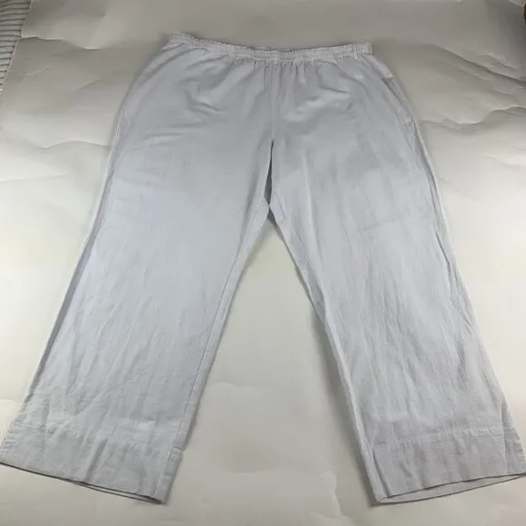Soft Surroundings White Cotton Gauze Pull On Wide Leg Lounge Pant 3X New - Image 1