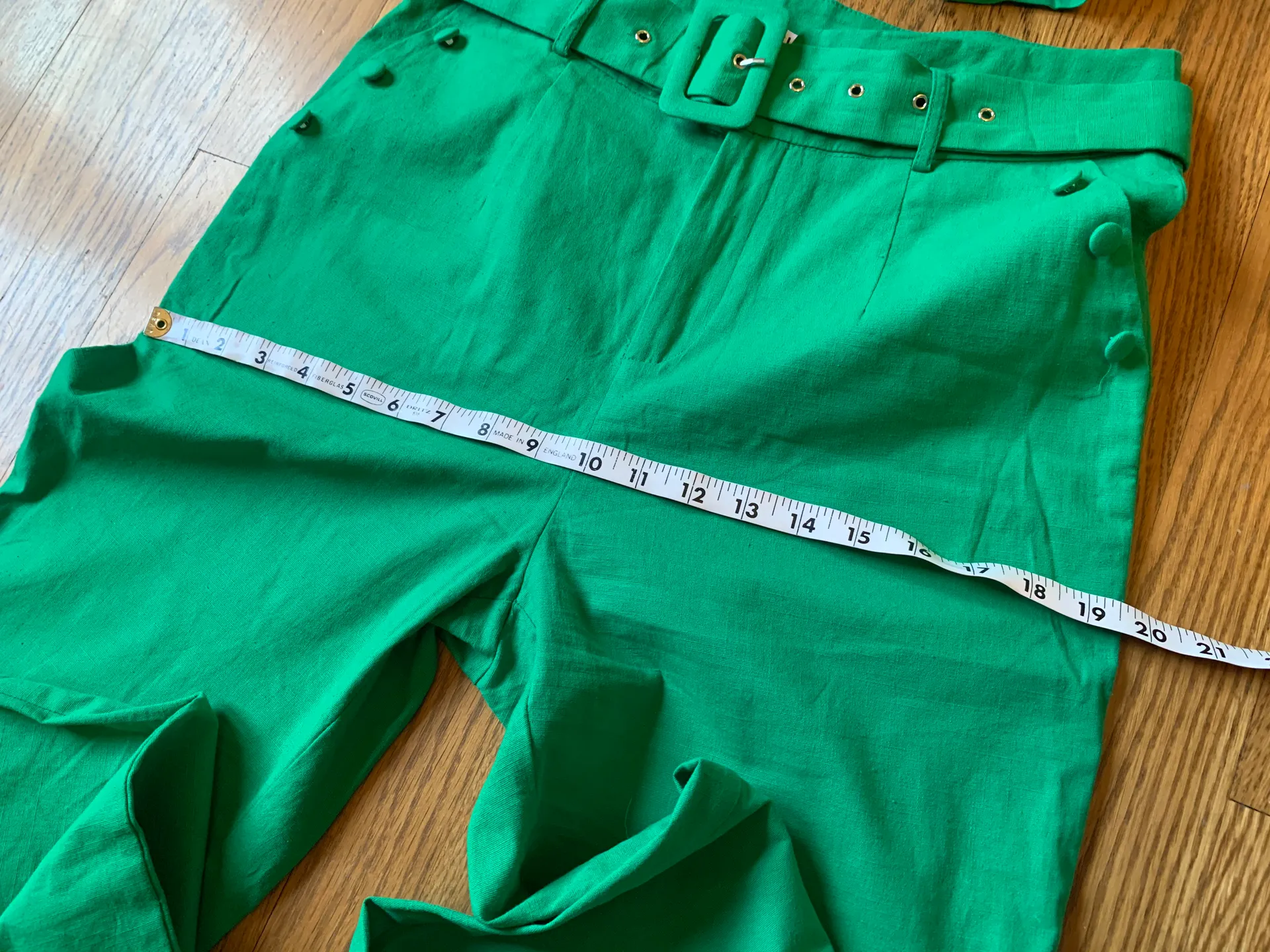 High waist Belted pants and top matching set green size M Size M - Image 7