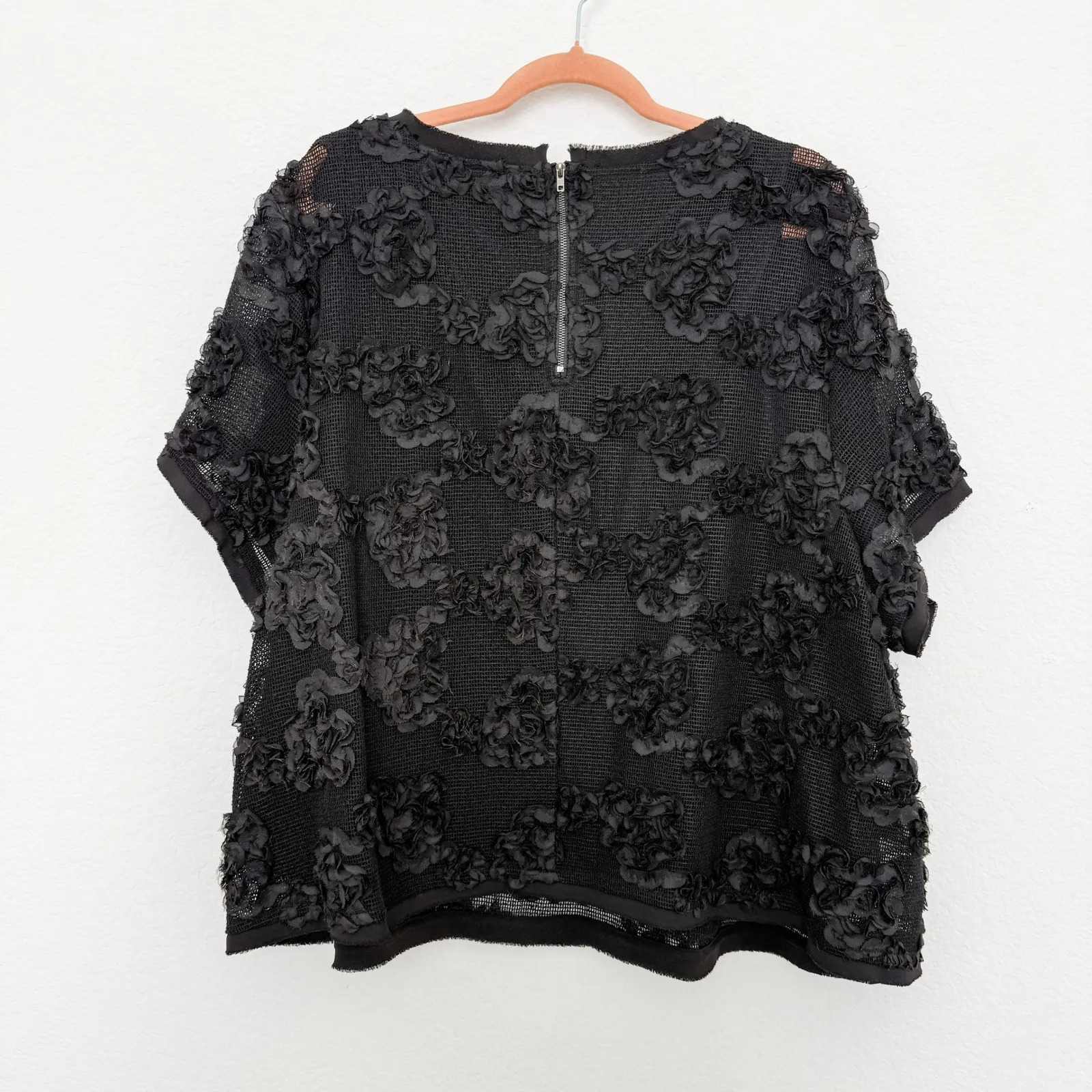 City Chic Womens Top Size XXL Black Floral Applique Mesh‎ Romantic Whimsigoth - Image 5