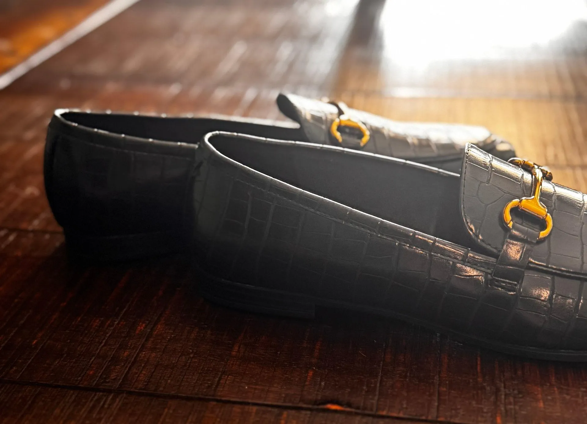 Black Snake Skin Loafers - Image 4