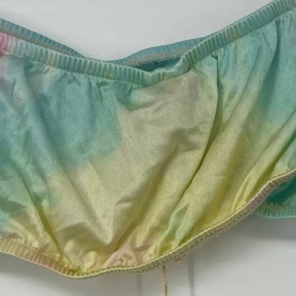 FURST OF A KIND BLUE & PINK TIE DYE STRAPLESS BANDEAU ONE SIZE - Image 4