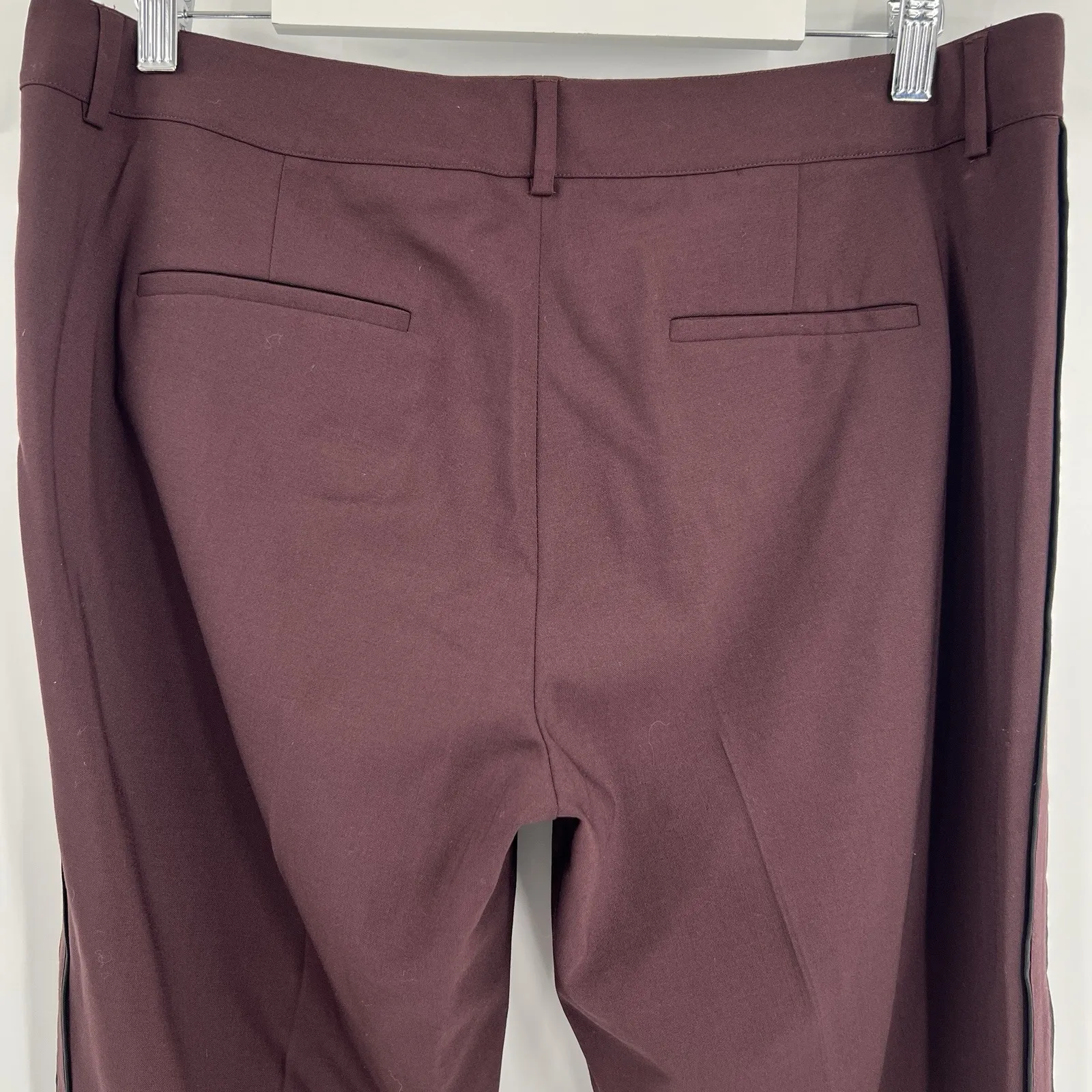 Vince Wool Pants Women's 12 Tuxedo Stripe Slim Straight Tapered Trouser Office - Image 7