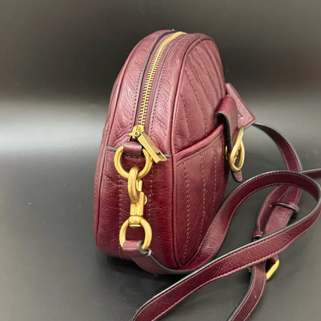 Rare COACH 88226 KAT Burgundy Quilted Leather Crossbody Bag - Image 2
