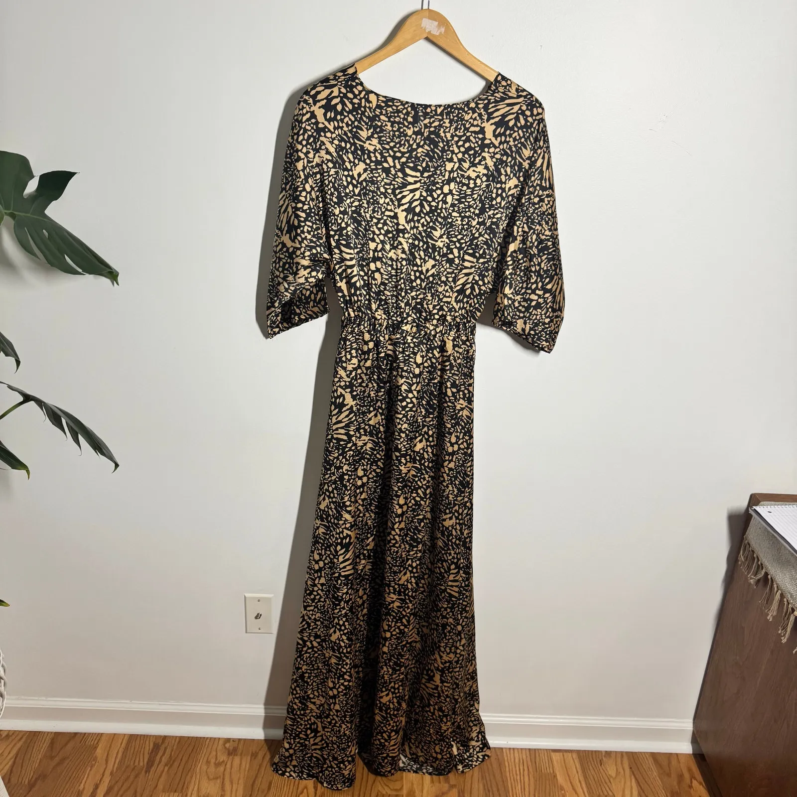 Baltic Born Moriana Maxi Dress Women L Leopard Print Wedding Quest Vacation - Image 2