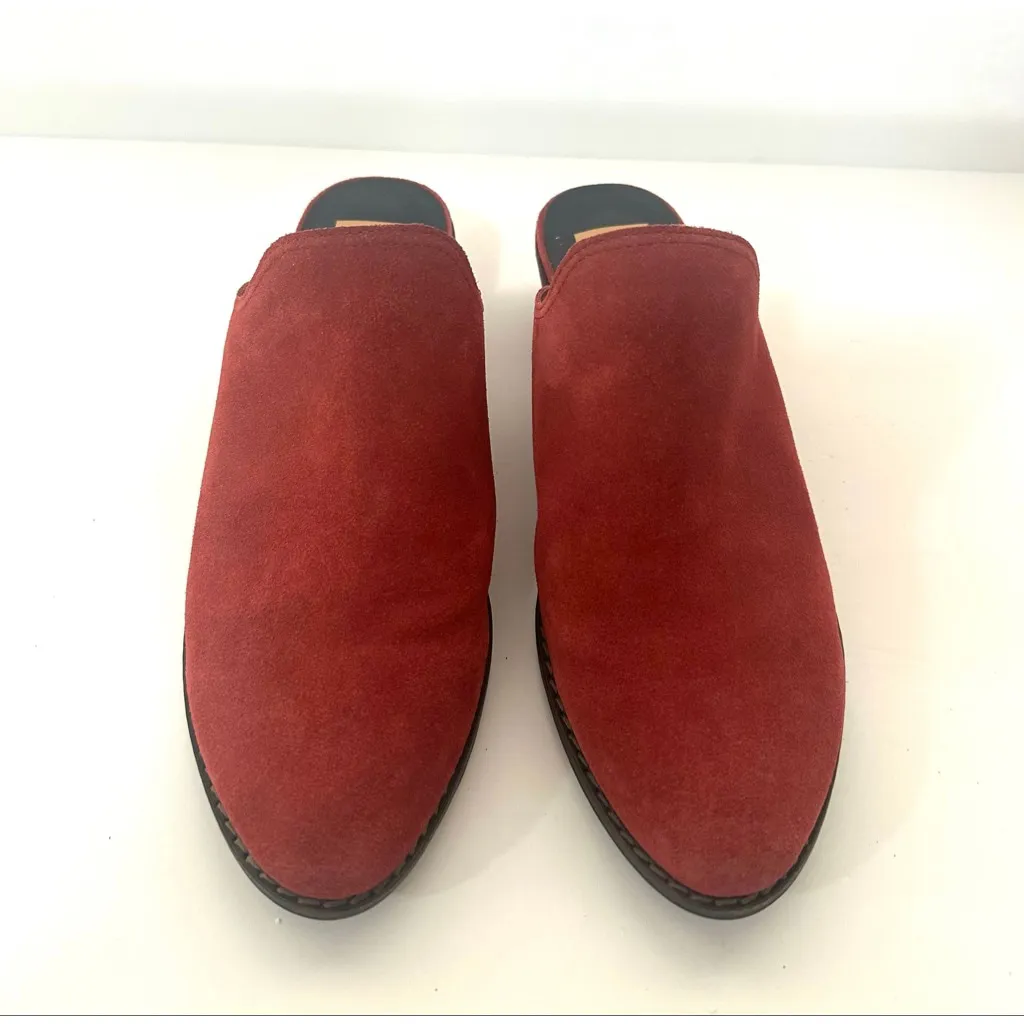 Dolce Vita Red Suede Mules size 8.5 Clogs Saige red - Image 7