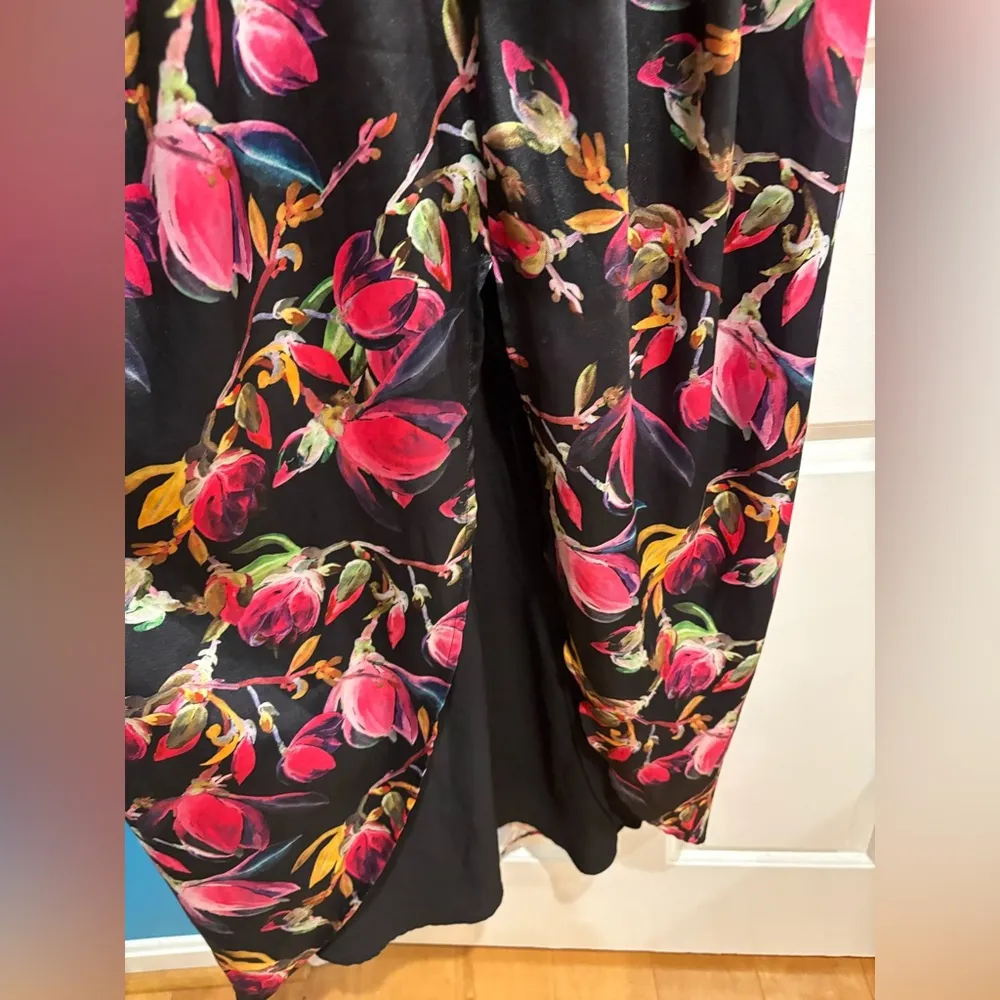 Delfi Collective Lindsey maxi floral gown dress long sleeve S Black - Image 6