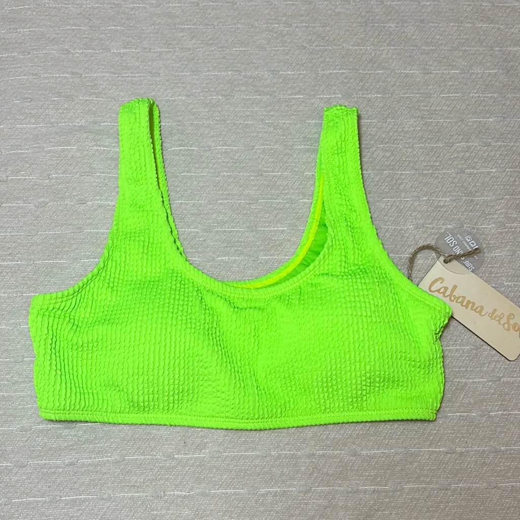 CABANA DEL SOL Lime Green Neon bikini‎ Size M - Image 5