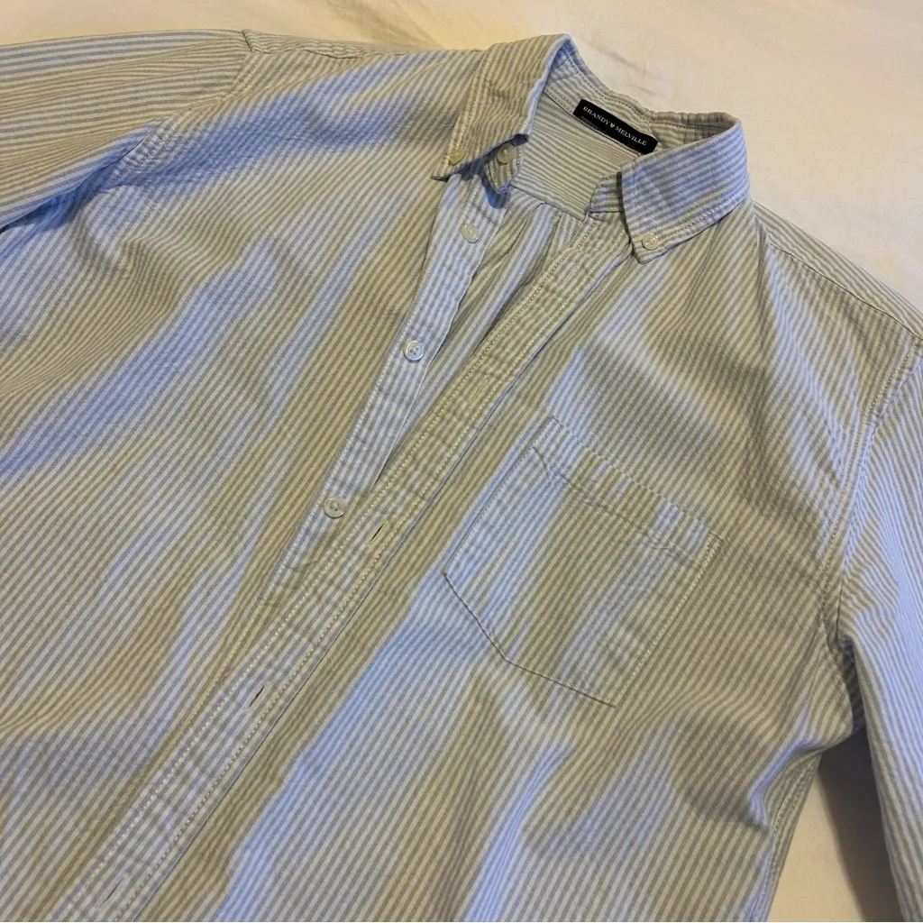 Brandy Melville Striped Stephanie Button Down Shirt - oversized - Image 3