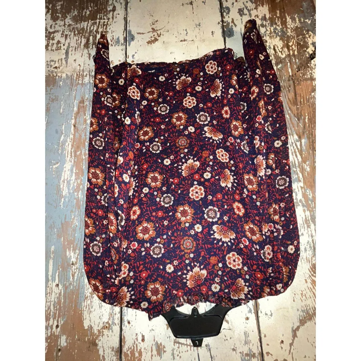 Maison d'Amelie Boho Blouse size Medium Blue - Image 4