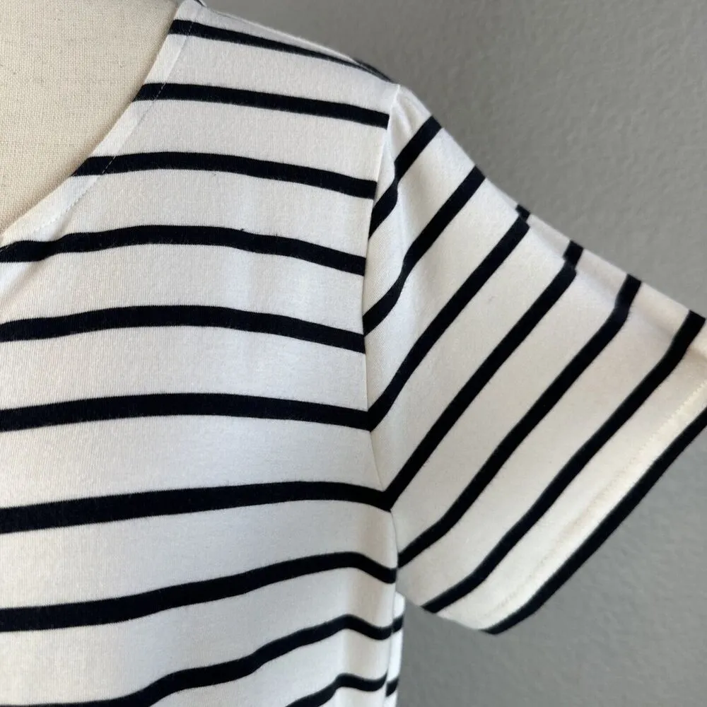 Vineyard Vines Zen Tee Shirt Maxi Dress Size L Nautical Stripe Cotton Modal Knit - Image 3