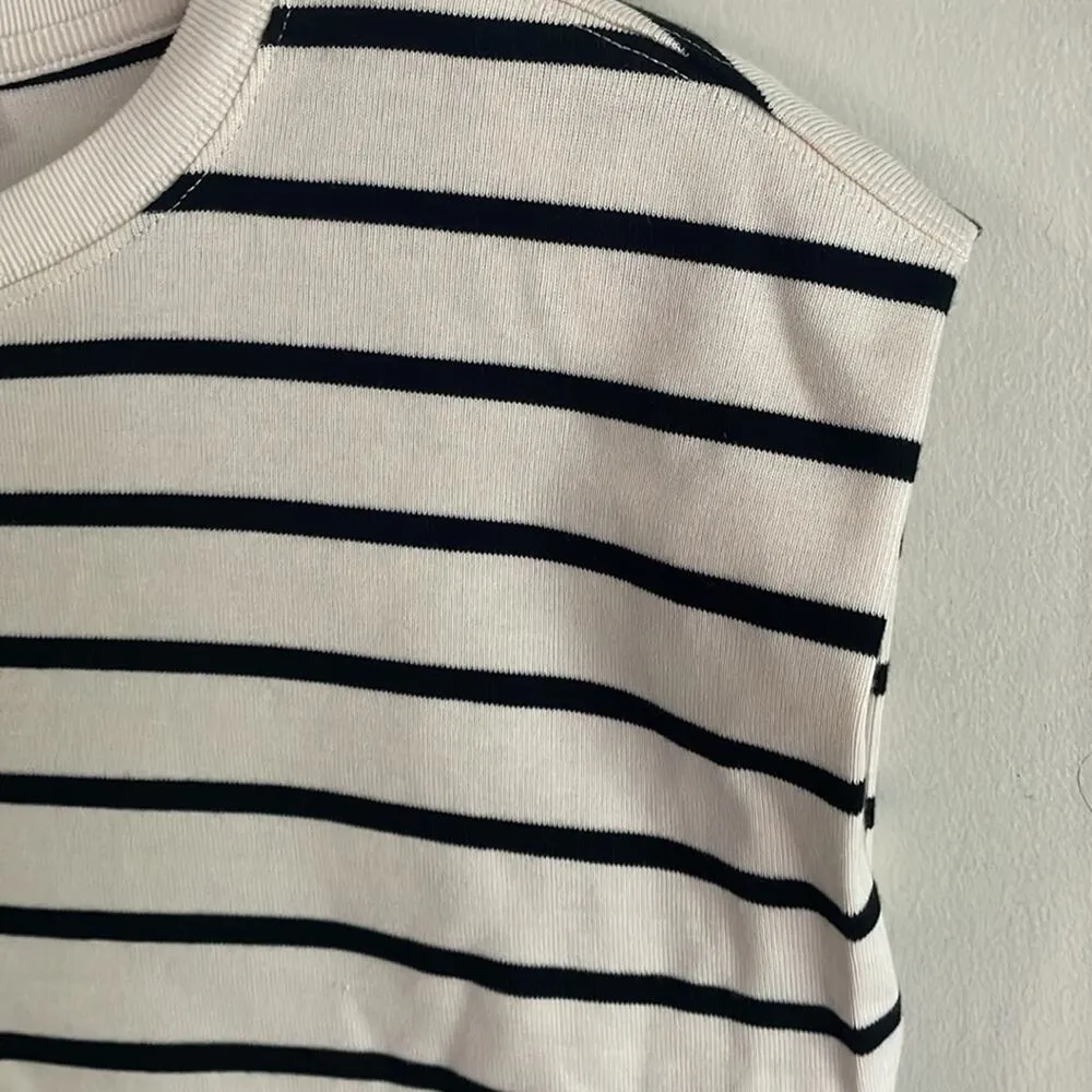 Mango  Shoulder pad striped t-shirt - Image 9