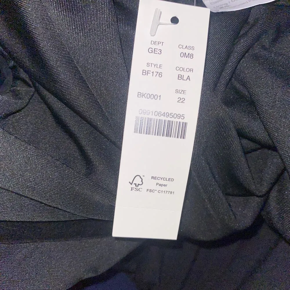 NWT J. Crew Black Ruched Sweetheart One-Piece Swim Bathing Suit Women's Size 22 - Image 6