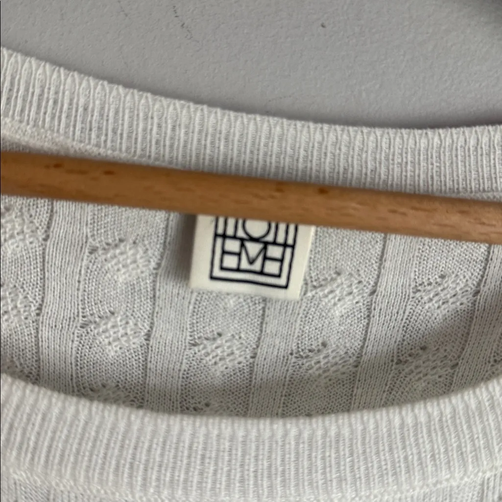 Toteme Cable wool blend Knit Midi Dress Small White - Image 8