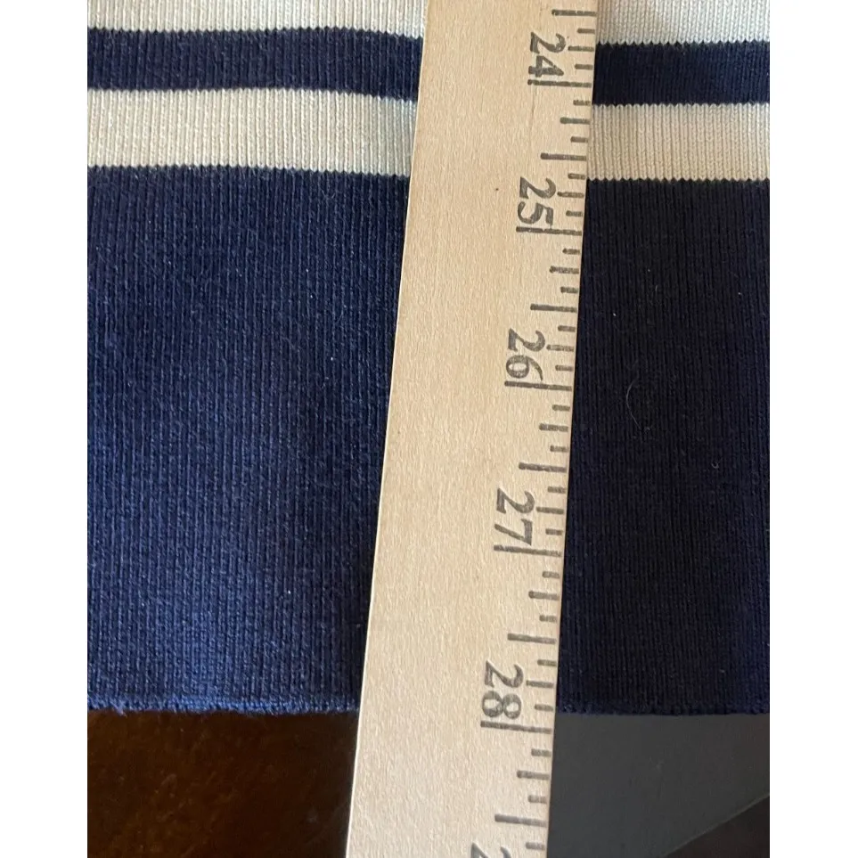 Ralph Lauren‎ LRL Womens 2X Sweater Tank Top Silk Blend Blue White Stripe Preppy - Image 6