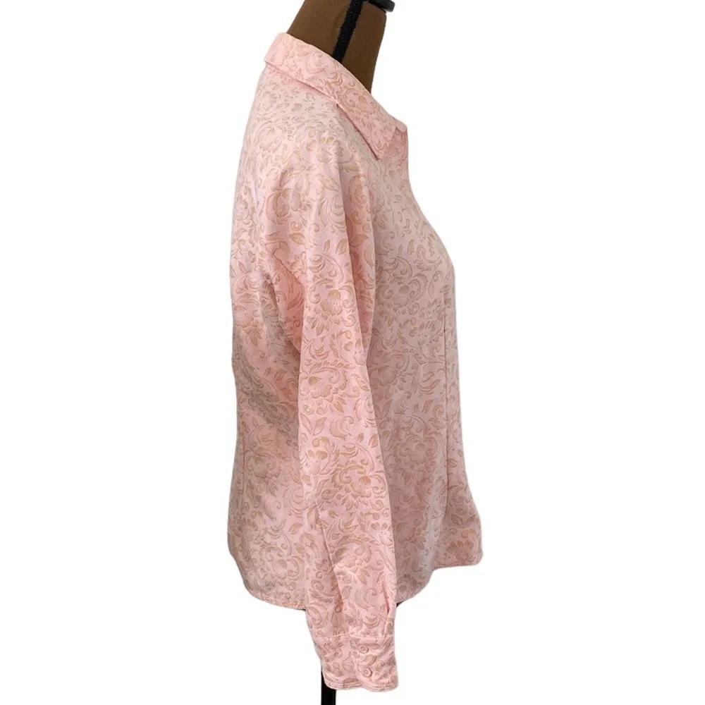 STO Susquehanna Trail Outfitters faux suede pink floral print western shirt sz S - Image 3