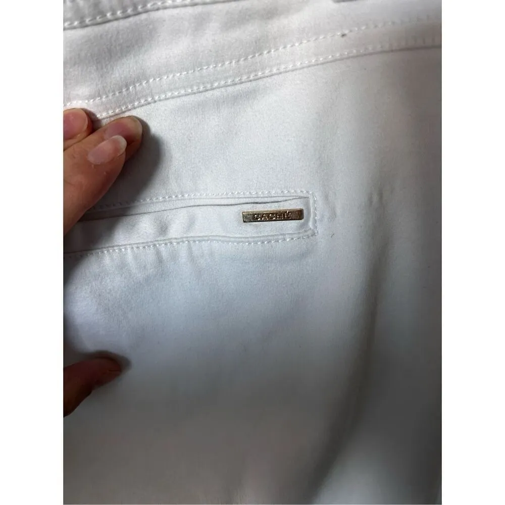 Cache white ankle pants size 8 stretchy jean dress pants - Image 4