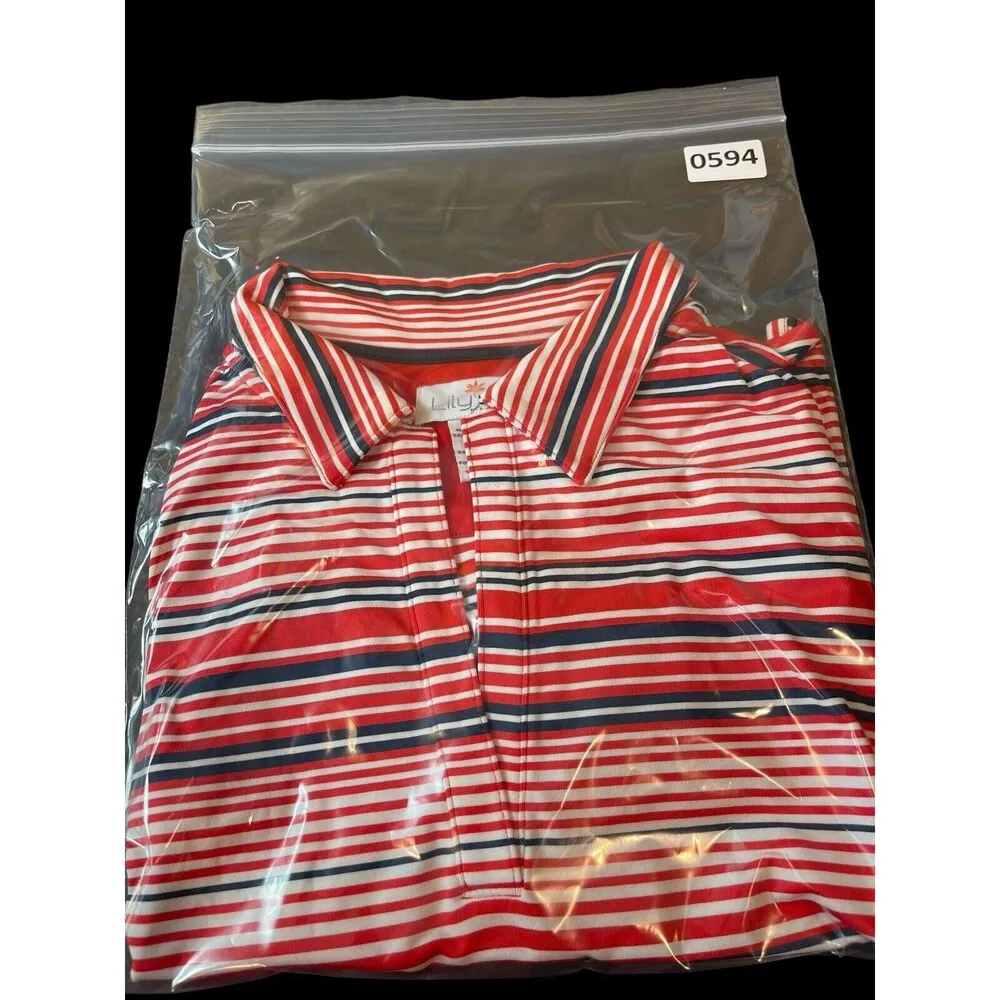 Lily’s Of Beverly Hills Sleeveless Collar Red Striped V - Image 10