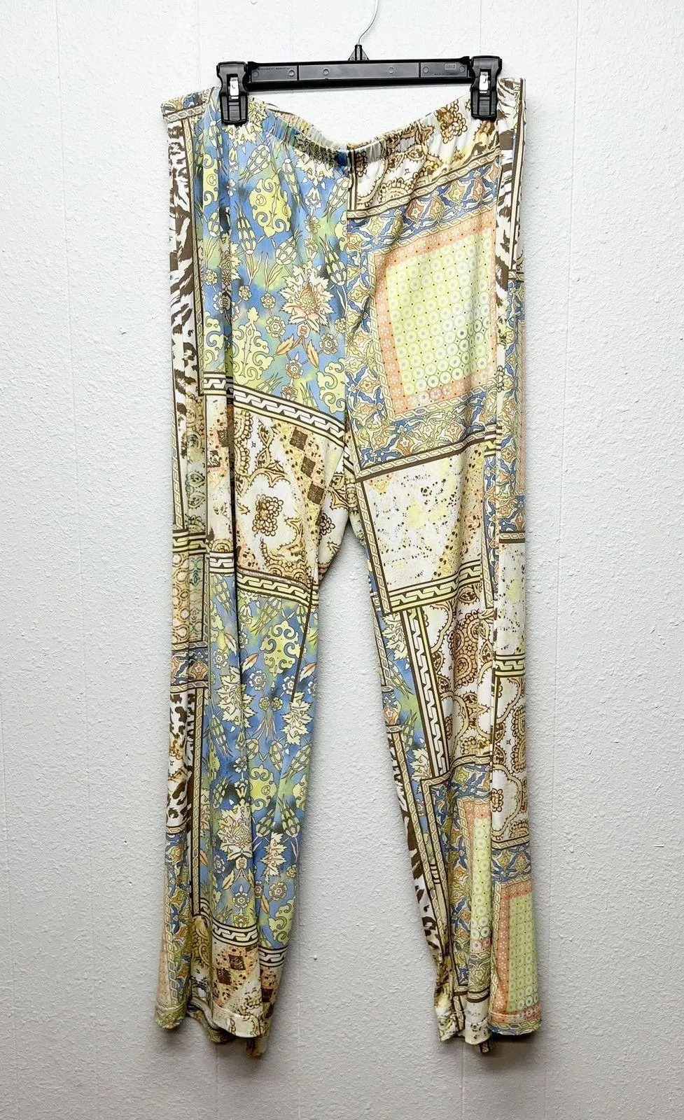 Chico's Patchwork Pull On Womens Pants Large Bohemian Free Spirited Hippie Beach - Image 3