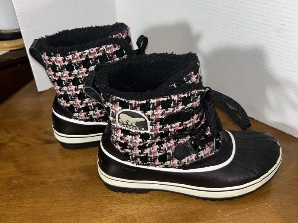 Sorel Women’s Tivols Lace Up Pink/White/Black water proof Boots Size 10-VGUC - Image 3