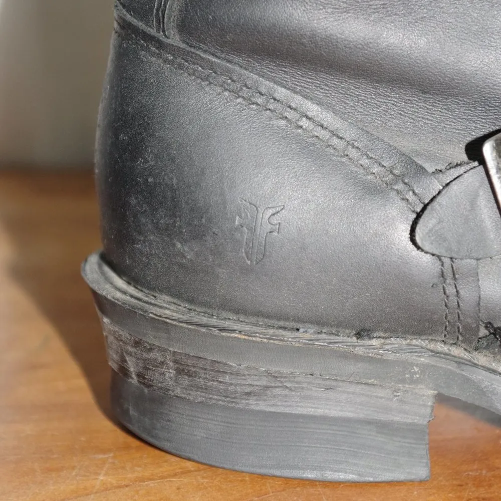 Ladies' FRYE USA Made Black Leather Engineer Boots Size 6.5 M - Image 11