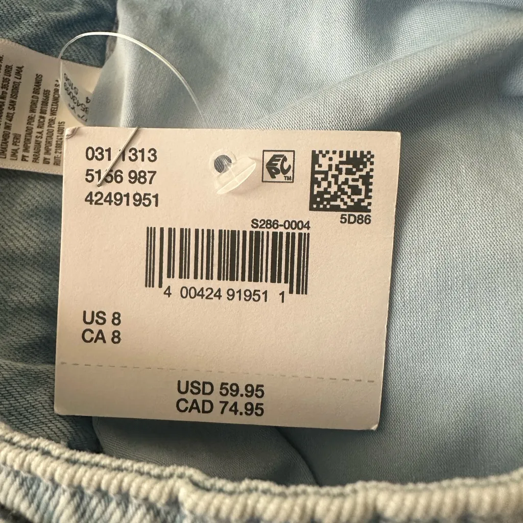 NWT AMERICAN EAGLE OUTFITTERS Light Blue Denim Pleated Skort Size 8 - Image 8