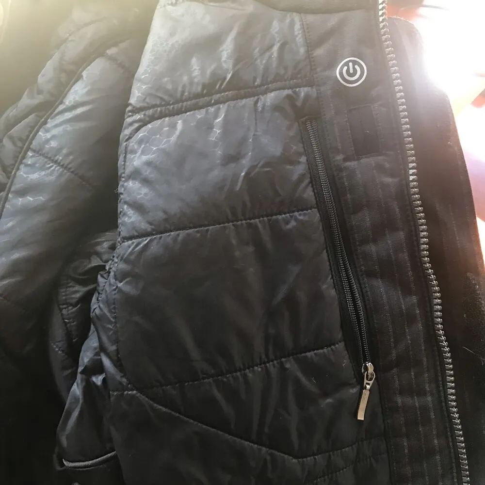 North Face Full Zip Black Winter Quilted Lined Jacket Women's Size Small - Image 9