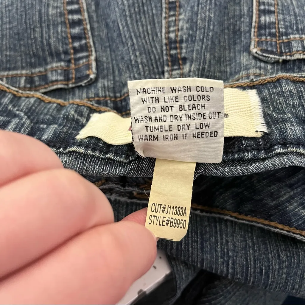 Vintage Y2K Hydraulic Boyfriend Jeans Distressed Cropped Mid Rise Indigo 12 - Image 5