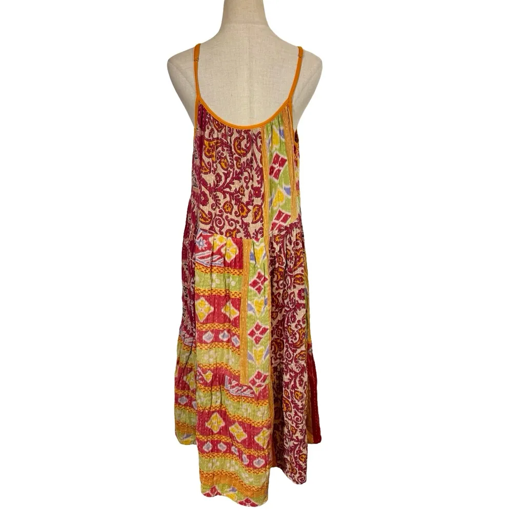 Handmade 5 Piece Bundle:  Kantha Midi Dresses, Maxi Skirt, Pants Patchwork Boho - Image 16