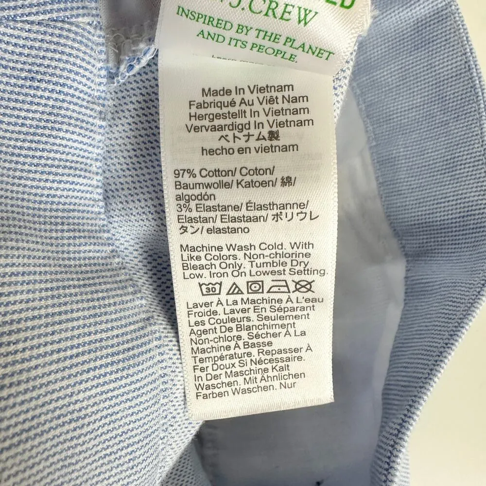 J.Crew Petite Striped High Rise Wide Leg Cropped Pant Blue White US 27 P NWT - Image 12