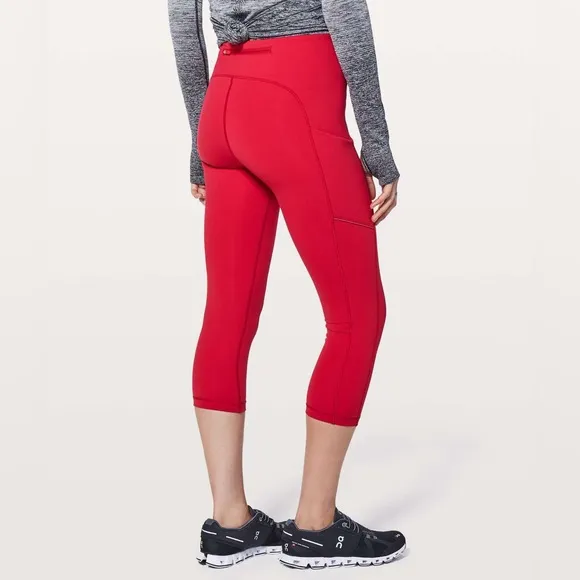 NWoT Lululemon Speed Up Crop *21" Flamenco Red  Red Women's Athletic Leggings - Image 2