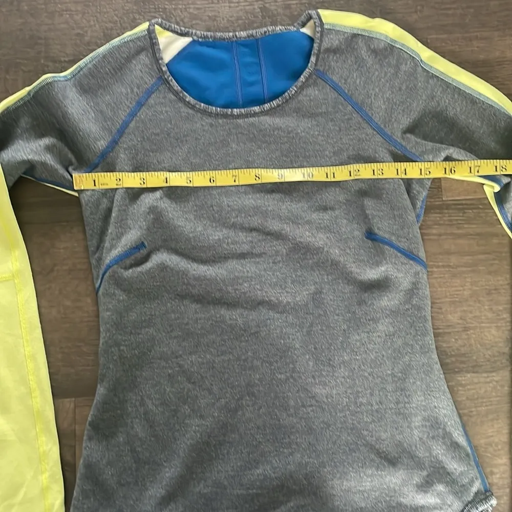 🍋LULULEMON Reversible Runder Under top Limitless Blue Heather Coal - Image 4